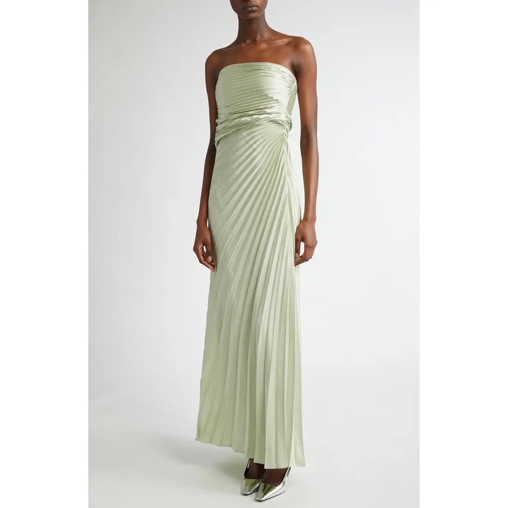 A.L.C Layla Stapless Pleated Gown In Spearmint